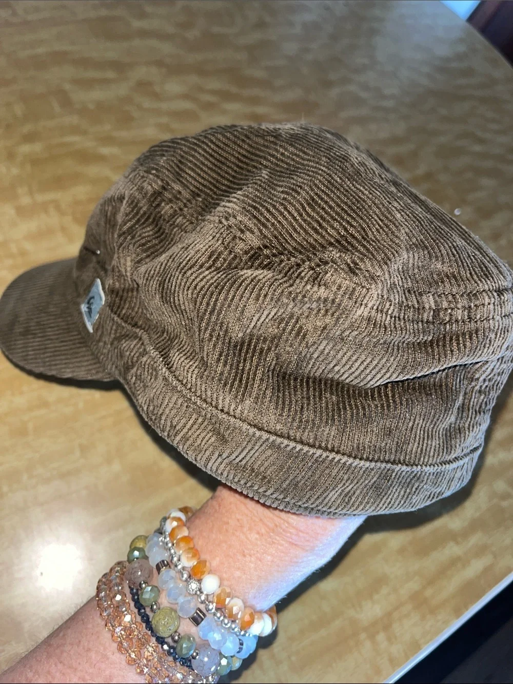 Quiksilver Unisex Green / Brown Corduroy Cadet Cap S/M